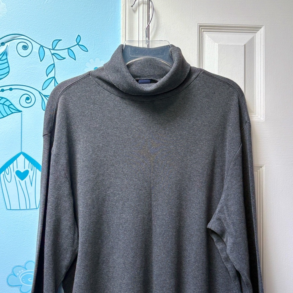 Vintage GAP Men's 100% Cotton Charcoal Gray Turtleneck Comfy Sweater Size L !